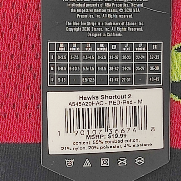 NWT Stance x NBA Atlanta HAWKS SHORTCUT 2 Crew Socks Size M 6-8.5 - Picture 11 of 11
